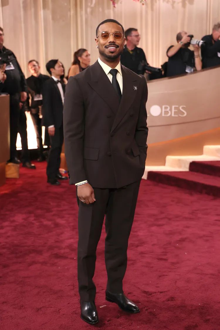 Michael B. Jordan in Prada and David Yurman jewelry