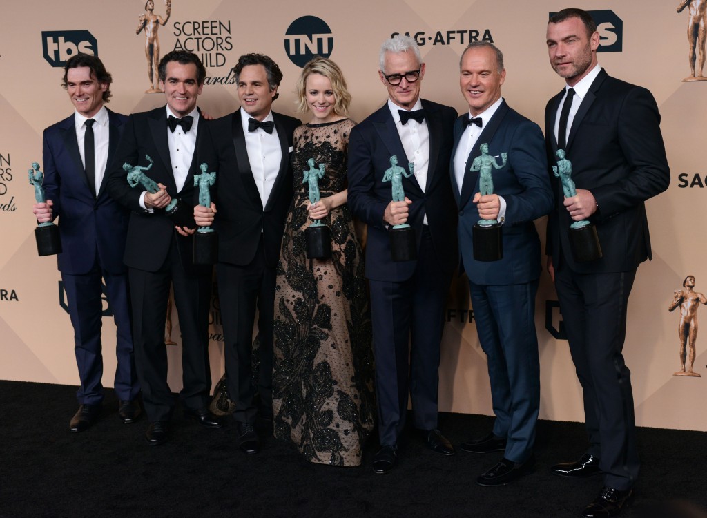 MARK RUFFALO + MICHAEL KEATON + RACHEL MCADAMS + LIEV SCHREIBER + cast @ the 22nd annual Screen Actor Guild awards held @ the Shrine auditorium. January 30, 2016